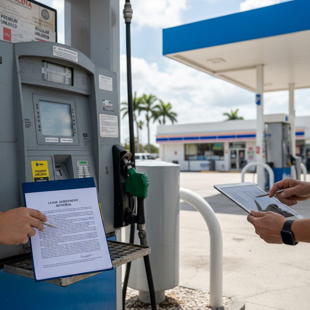 Dealer Lease Renewal Negotiation for Florida Gas Stations — close-up detail relevant to leasing