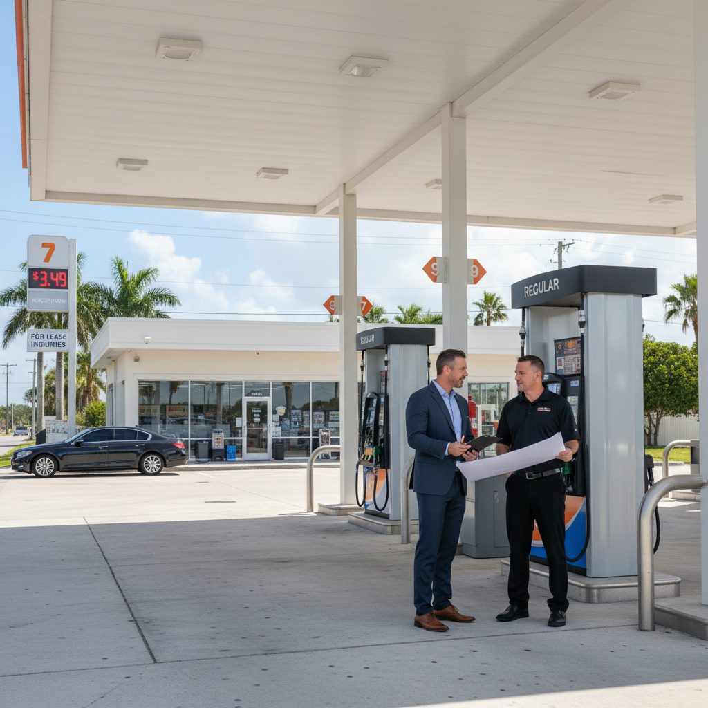 Dealer Lease Renewal Negotiation for Florida Gas Stations — Florida gas station property photograph