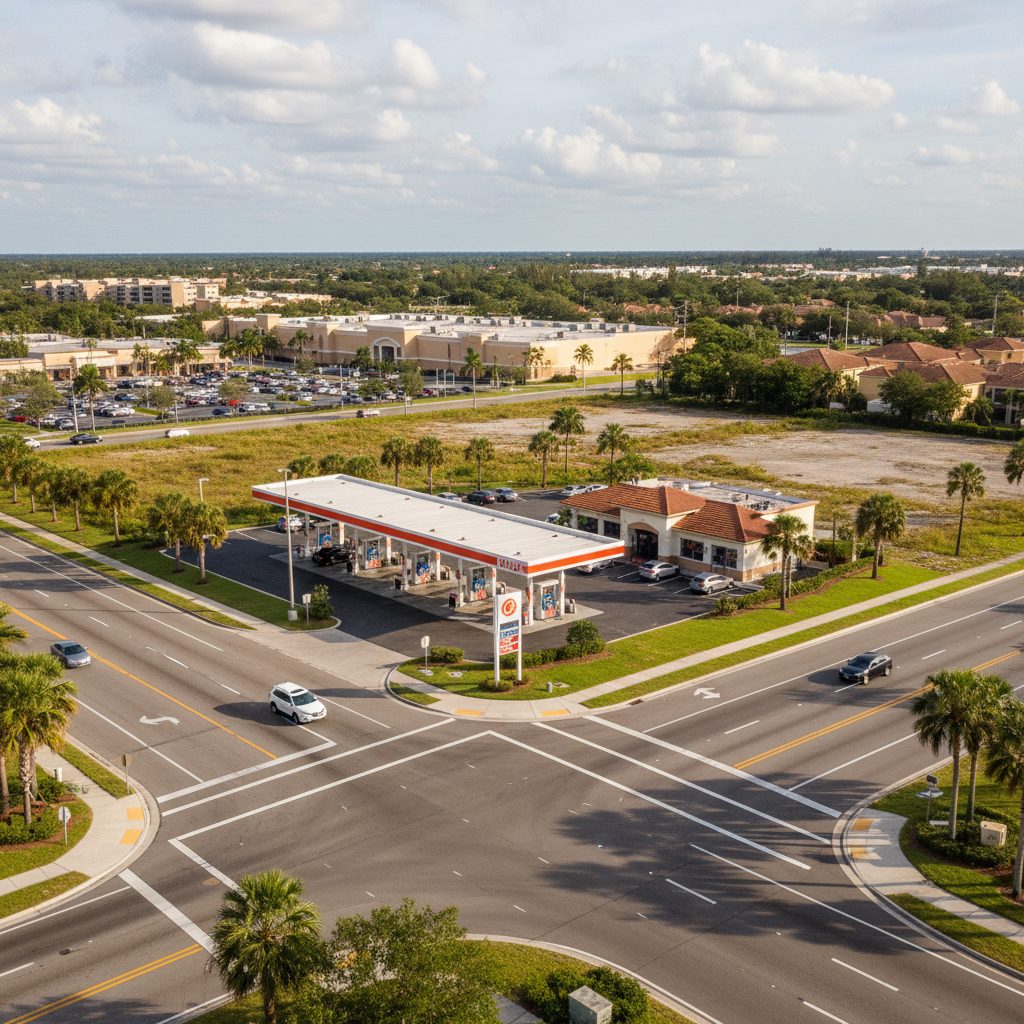 Choosing a Gas Station Location in Florida — Florida gas station property photograph