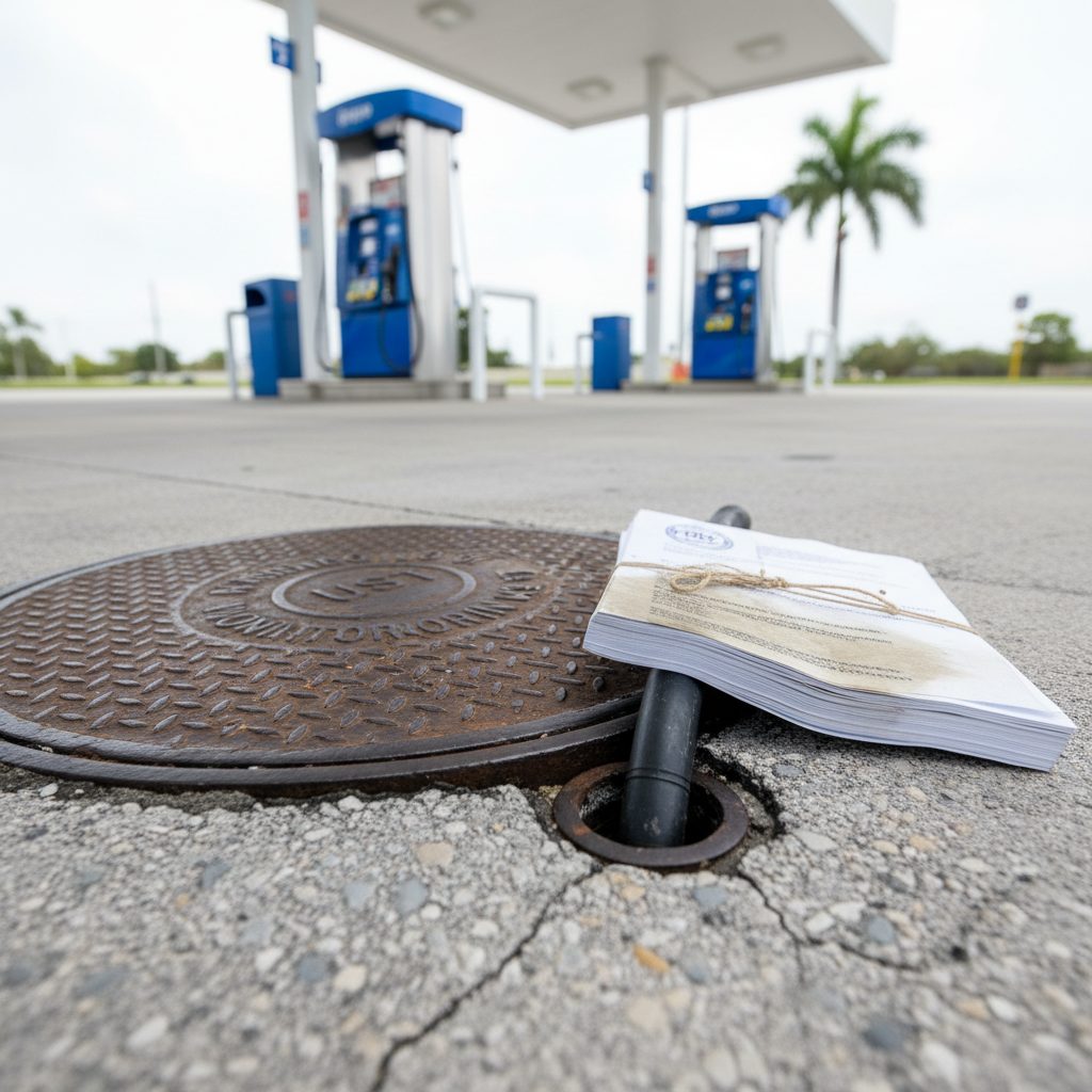 Gas Station Environmental Due Diligence: USTs, Phase I, and FDEP — close-up detail relevant to due diligence