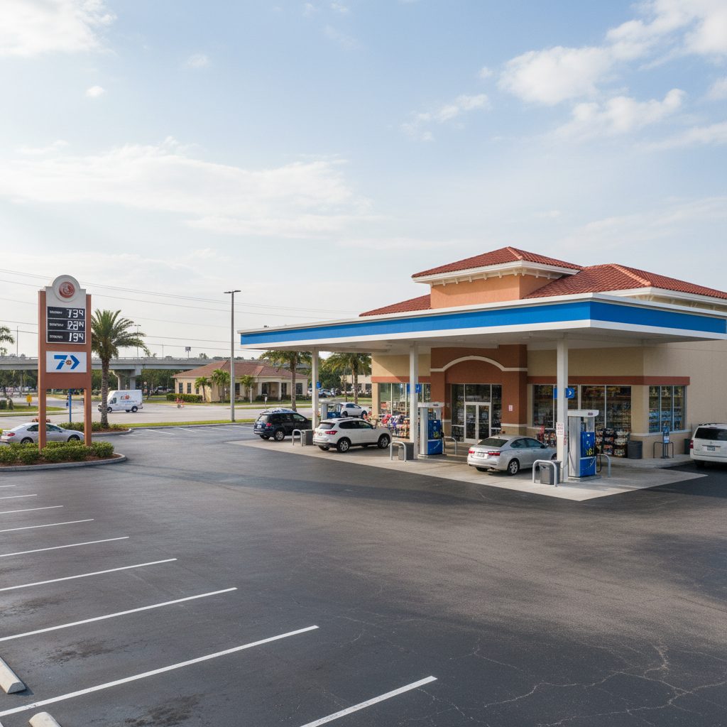 Using SBA 7(a) Loans to Buy a Gas Station in Florida — Florida gas station property photograph