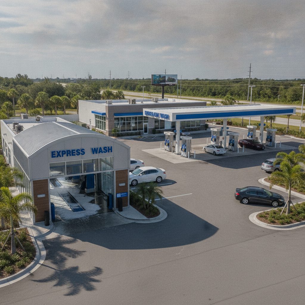 Express Car Wash Investment in Florida — Florida gas station property photograph