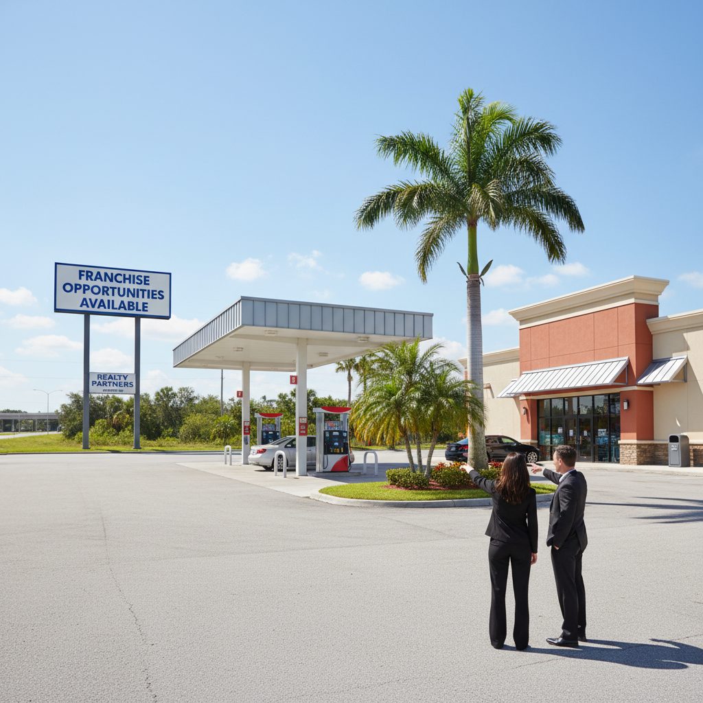 Gas Stations For Sale in Florida With Franchise Options — Florida gas station property photograph