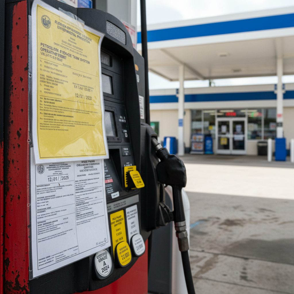 Permits Required to Operate a Service Station in Florida — close-up detail relevant to compliance