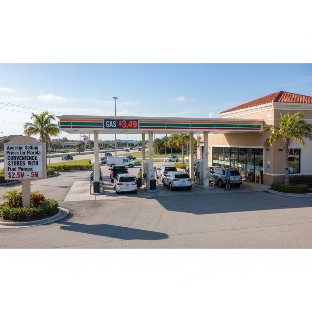 Average Selling Prices for Florida Convenience Stores With Fuel Pumps — Florida gas station property photograph