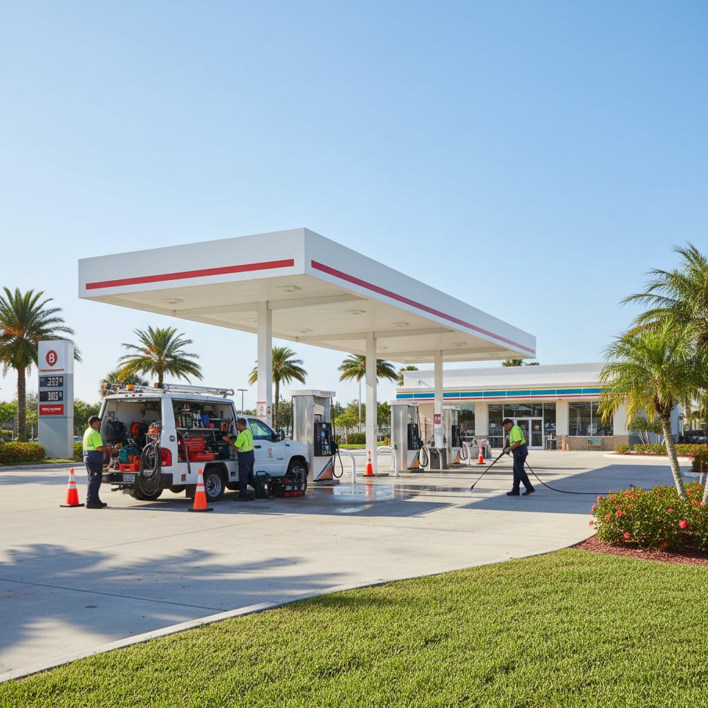 Gas Station Maintenance Service Providers in Florida — Florida gas station property photograph