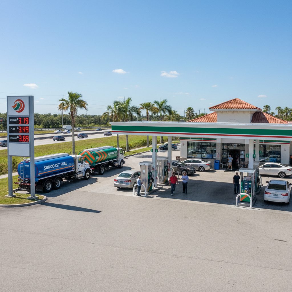 Compare Fuel Brands for Gas Stations For Sale in Florida — Florida gas station property photograph