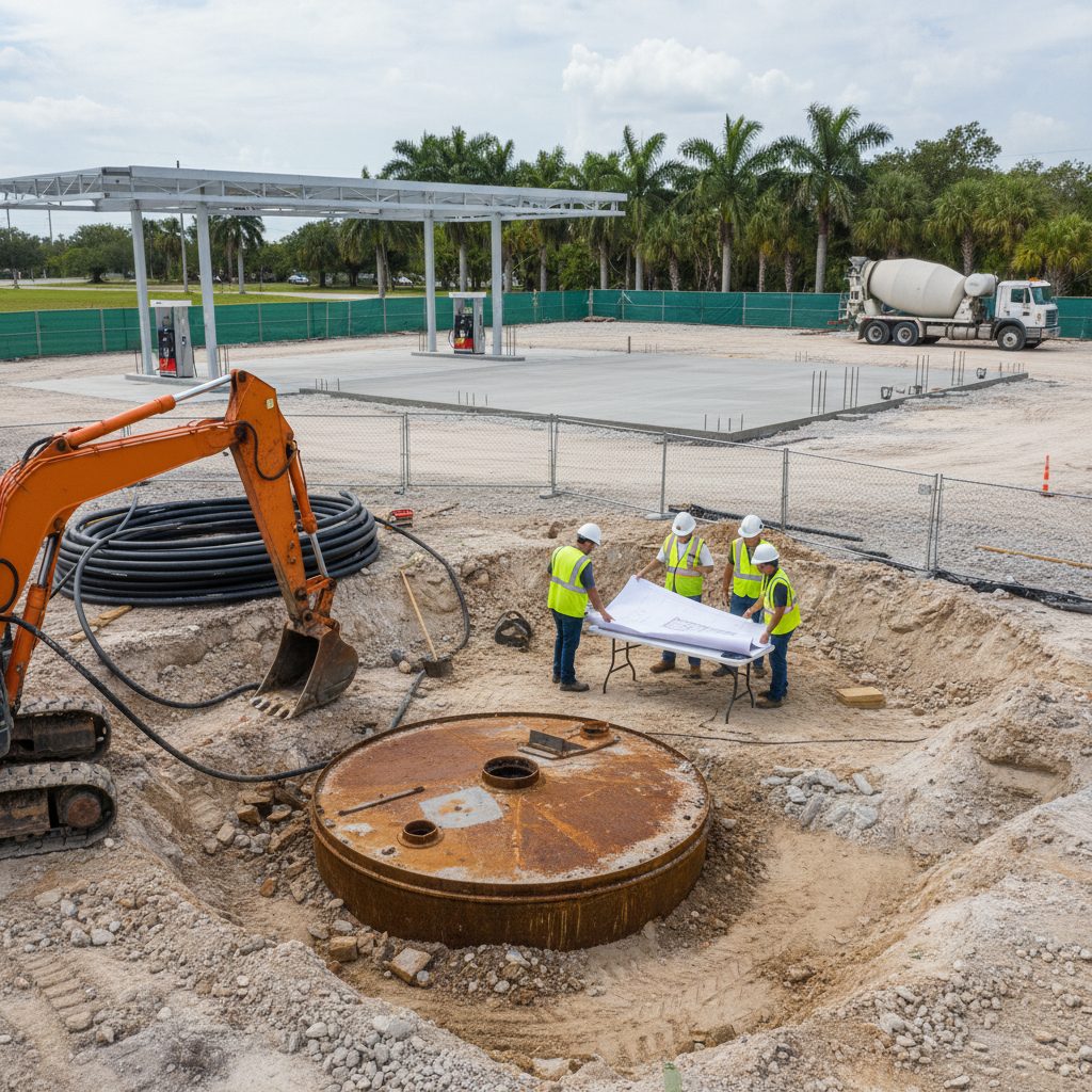 Gas Station Pad Redevelopment in Florida — close-up detail relevant to development