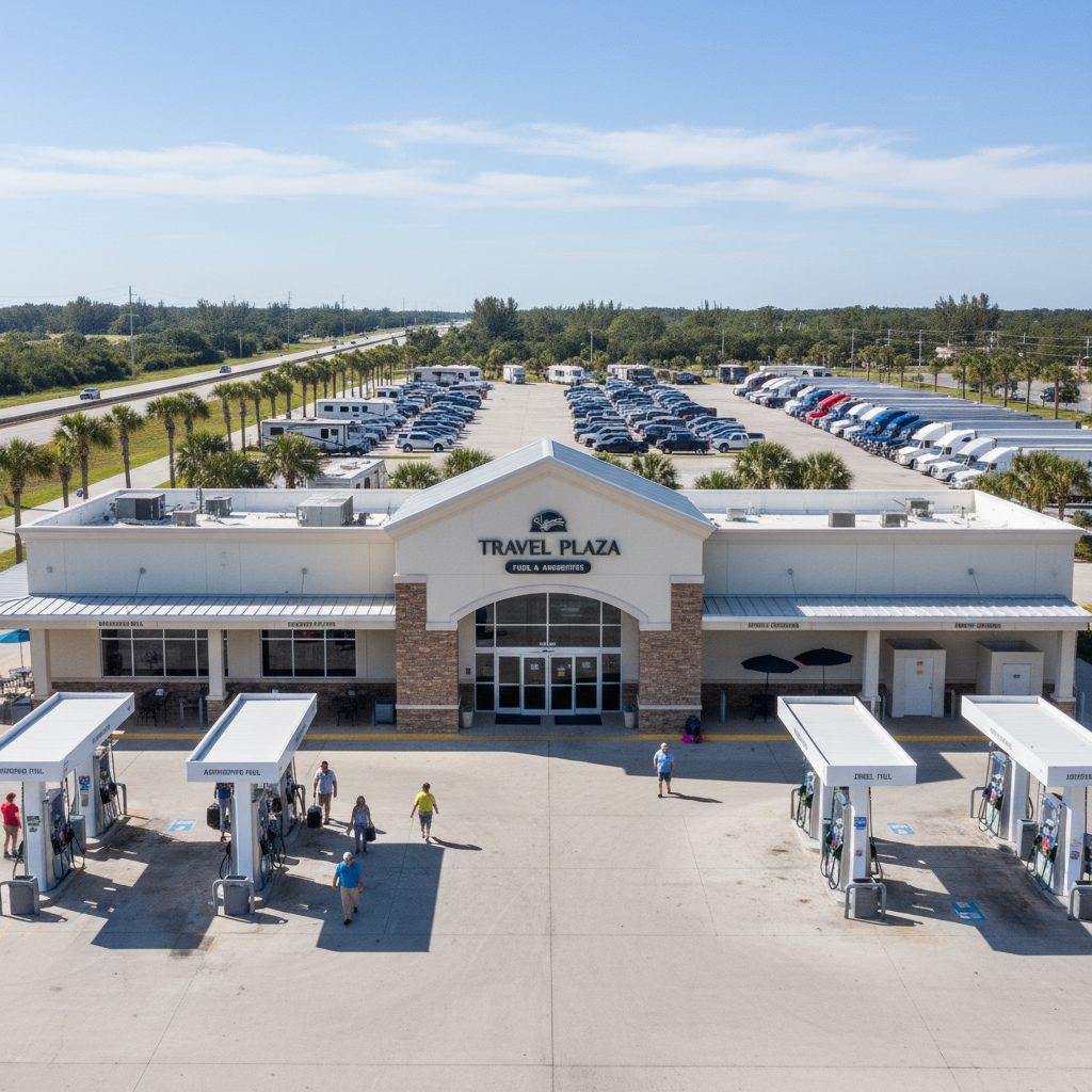 Truck Stop vs. Travel Center: What's the Difference in Florida? — Florida gas station property photograph