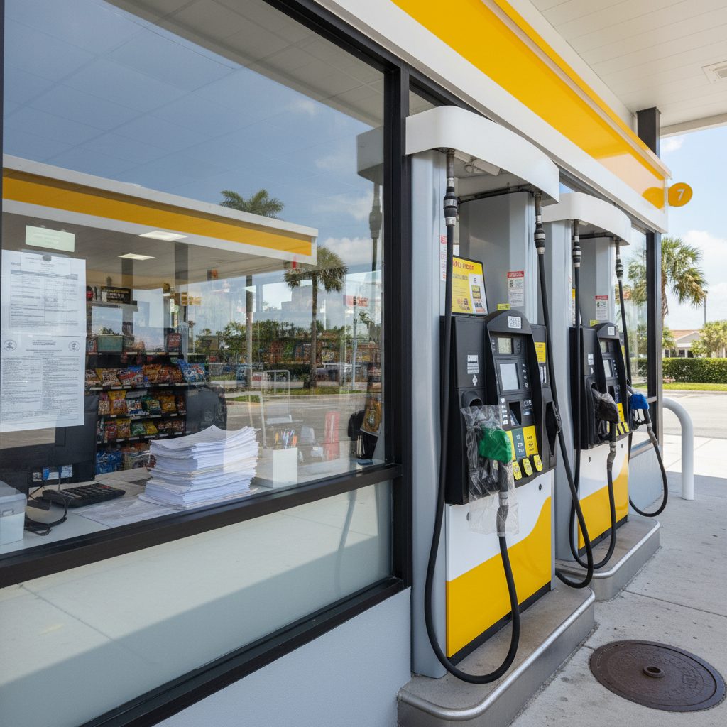 Using SBA 7(a) Loans to Buy a Gas Station in Florida — close-up detail relevant to financing