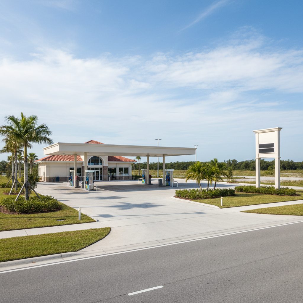 NNN Ground Lease Structures for Florida Gas Stations — Florida gas station property photograph