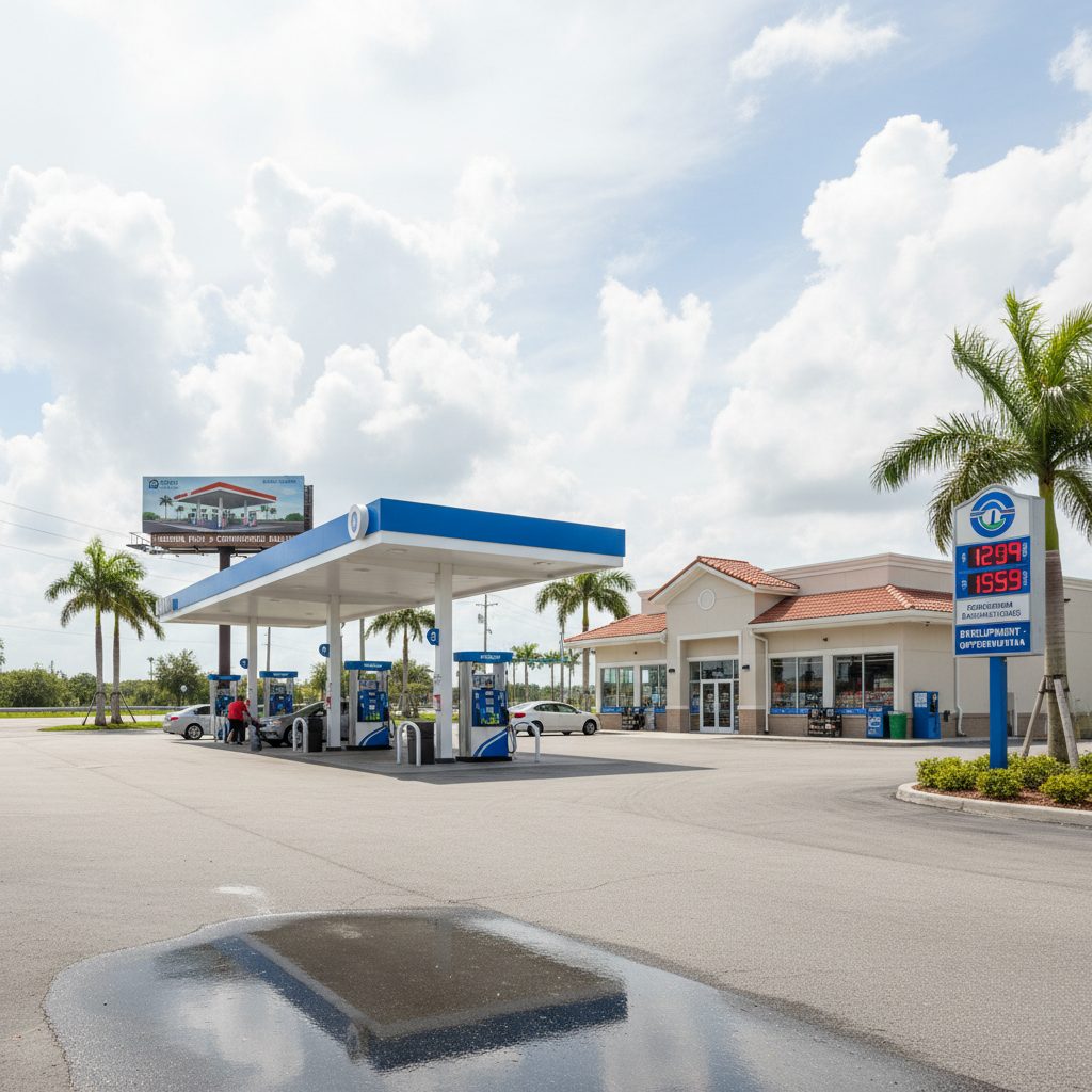 Commercial Real Estate Platforms for Petroleum Businesses in Florida — Florida gas station property photograph