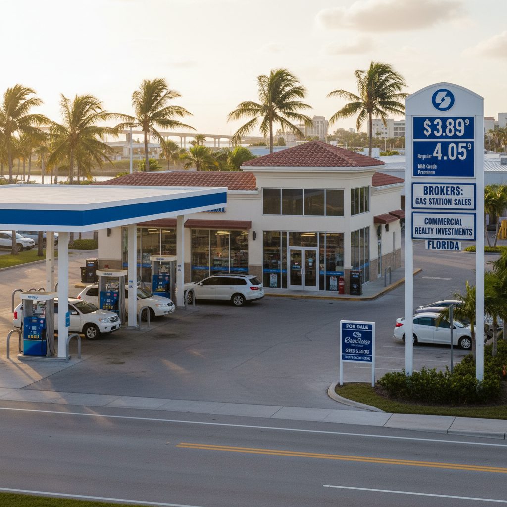 Find Brokers Specializing in Gas Stations For Sale in Florida — Florida gas station property photograph